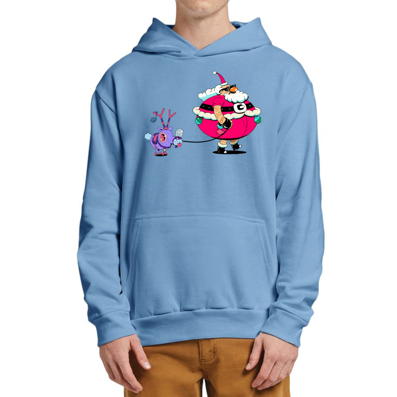 Santa With Deer Urban Pullover Hoodie | Artistshot