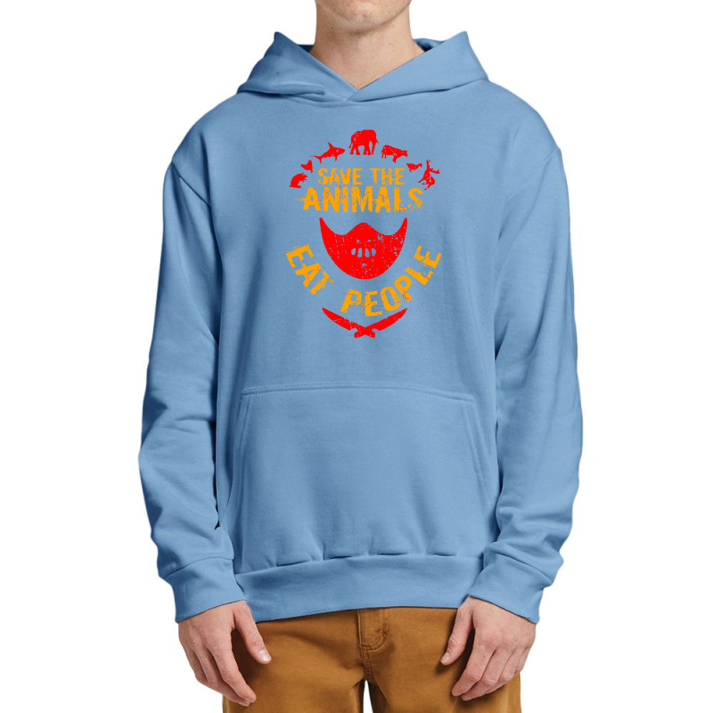 Save The Animals Eat People Urban Pullover Hoodie by marla_arts | Artistshot