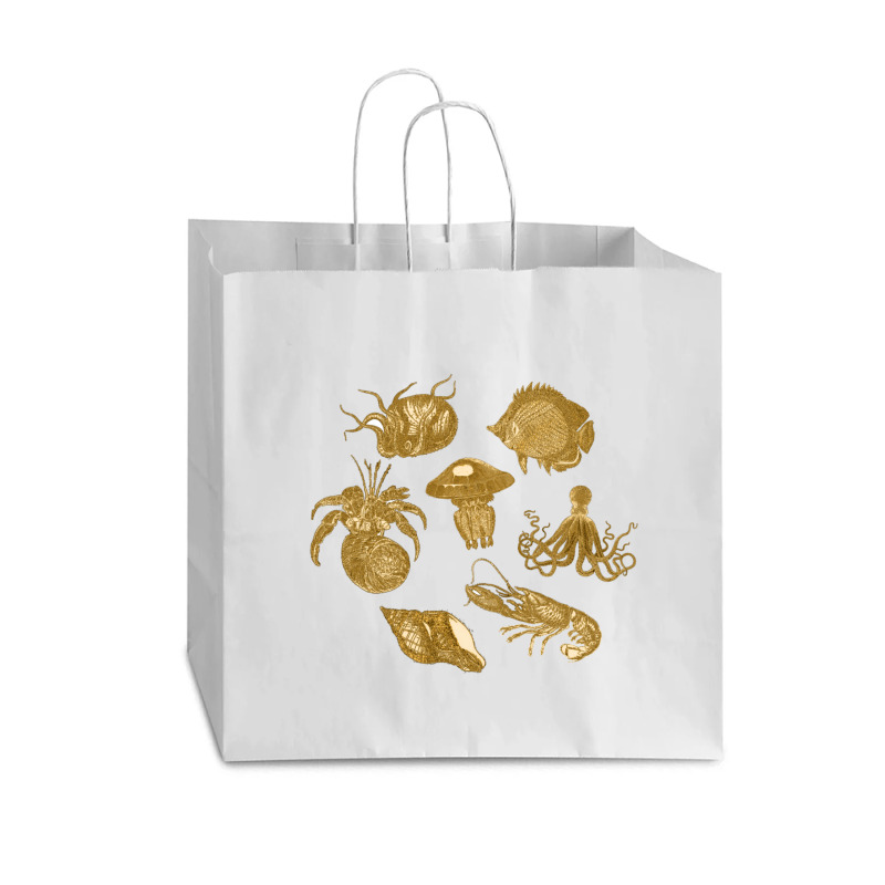 Golden Crustaceancore Vogue Paper Bag - 16 X 6 X 12 | Artistshot