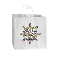 Ship Wheel Green Striped Vogue Paper Bag - 16 X 6 X 12 | Artistshot