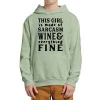 Sarcasm Wine And Everything Fine Urban Pullover Hoodie | Artistshot