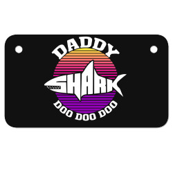 daddy shark doo doo doo Motorcycle License Plate | Artistshot