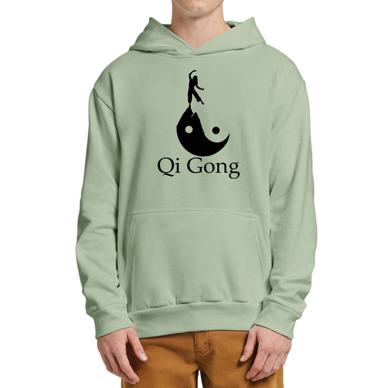 Black Silhouette Art Of Qigong Urban Pullover Hoodie by Yesairish | Artistshot