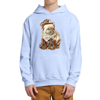 Female Dogue De Bordeaux Puppy Cowgirl On White Background Urban Pullover Hoodie | Artistshot