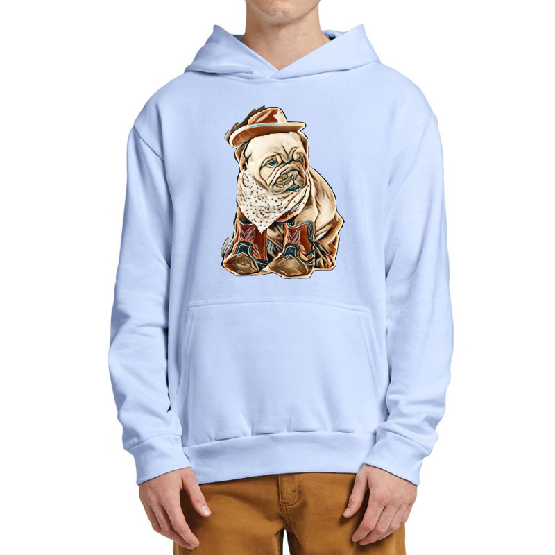 Female Dogue De Bordeaux Puppy Cowgirl On White Background Urban Pullover Hoodie | Artistshot