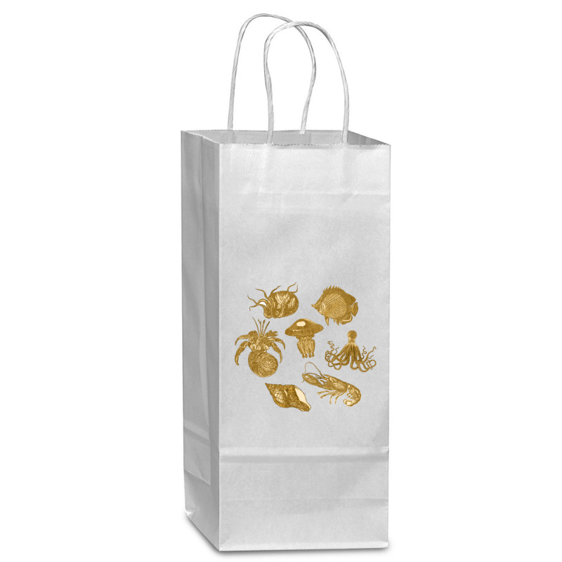 Golden Crustaceancore Wine Paper Bag - 5 1/2 X 3 1/4 X 13 | Artistshot