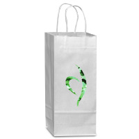 Green Marbled Neda Symbol Wine Paper Bag - 5 1/2 X 3 1/4 X 13 | Artistshot