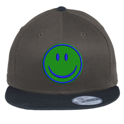 Smiley Face Embroidered Hat Flat Bill Snapback Cap Designed By Madhatter