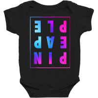 Retro Upside Down Pineapple Swinger Pastel Text Gr Baby Bodysuit | Artistshot