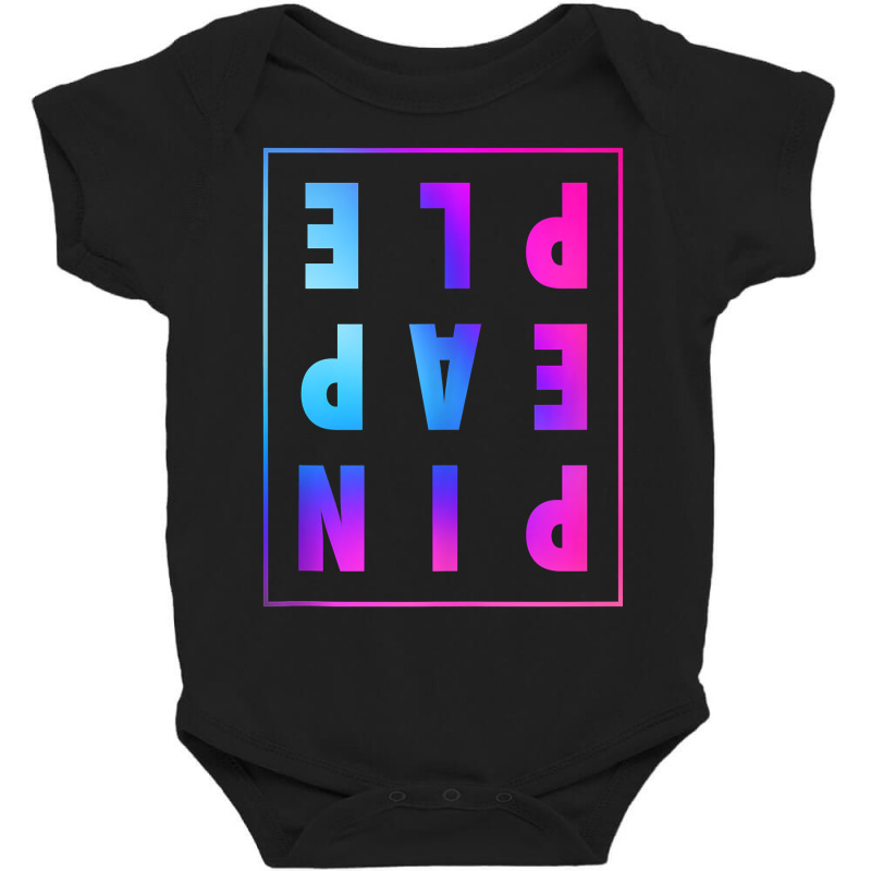 Retro Upside Down Pineapple Swinger Pastel Text Gr Baby Bodysuit | Artistshot