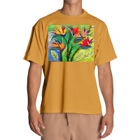 Paradise Flowers Acrylic Painting Urban Heavy T-shirt | Artistshot