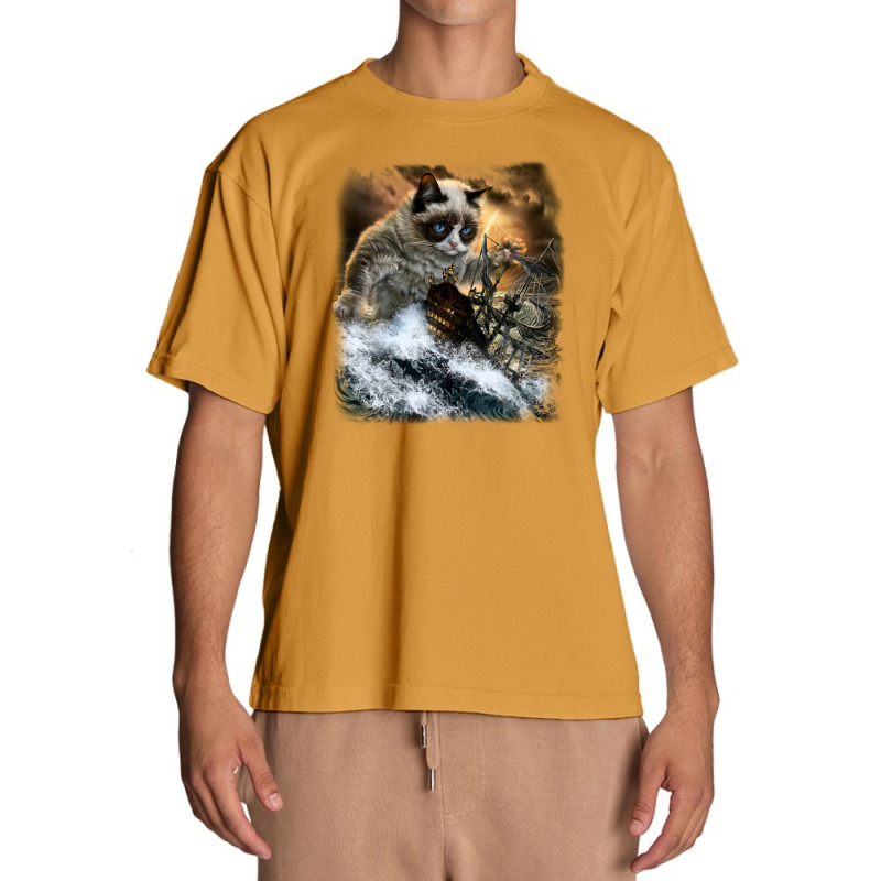 Persian Kraken Cat Attacking Ship Gifts Urban Heavy T-shirt | Artistshot