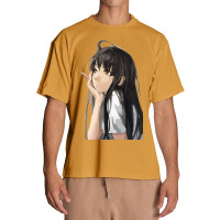 Anime Artist Girl Thinking (lowpoly) (zoomout Effect) Urban Heavy T-shirt | Artistshot