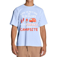 Campsite Life Is Better In Flip Flops With Fireball At The Campsite Urban Heavy T-shirt | Artistshot