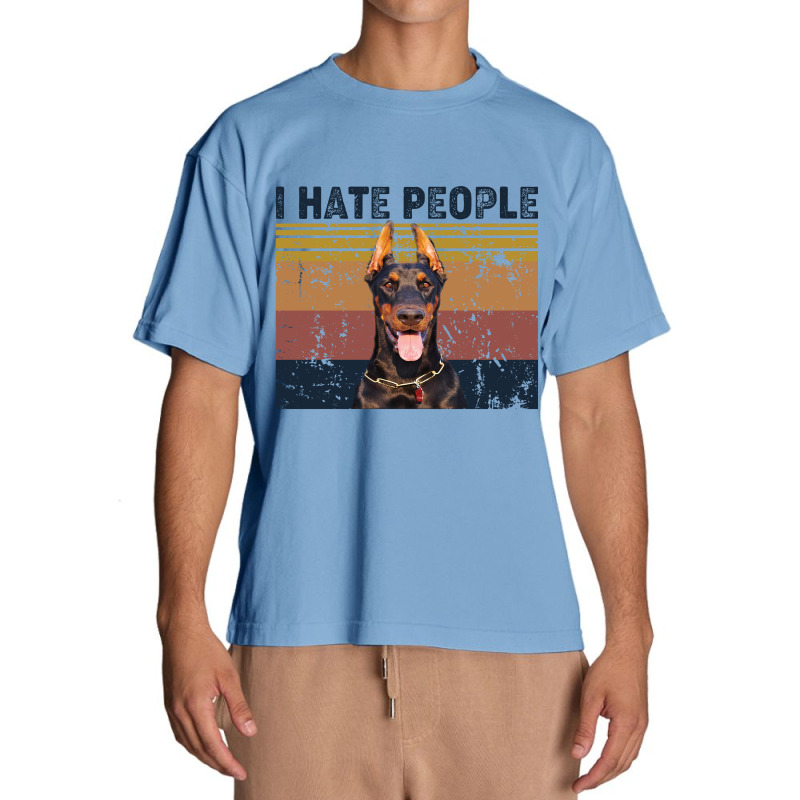 I Hate People Retro Vintage Doberman Urban Heavy T-shirt by vip.pro123 | Artistshot