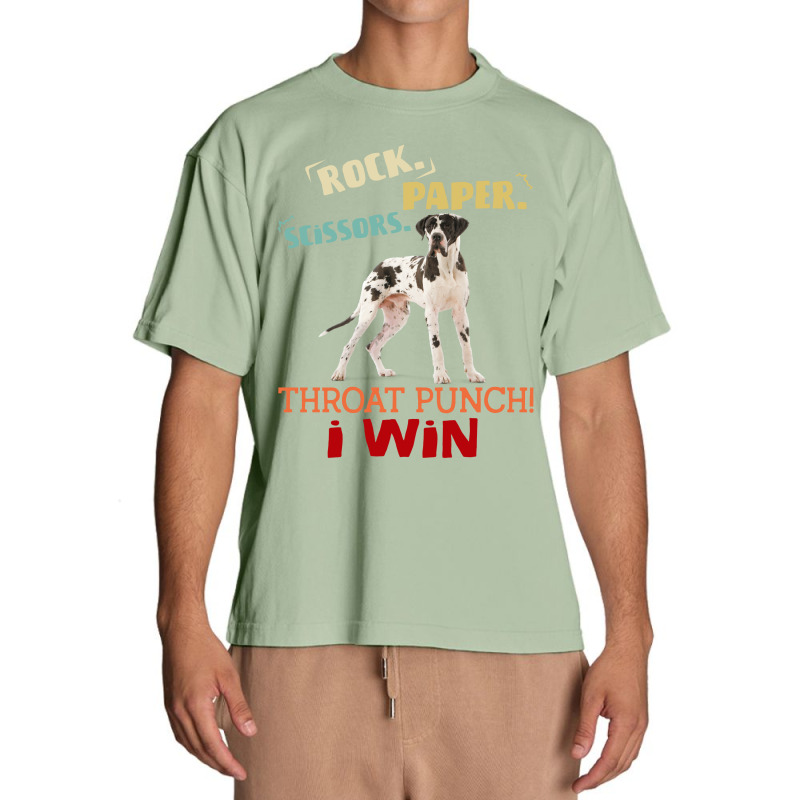 Rock Paper Scissors Throat Punch I Win Dog Retro Vintage Pointer Urban Heavy T-shirt | Artistshot