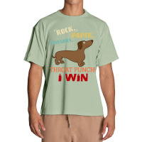 Rock Paper Scissors Throat Punch I Win Dog Retro Vintage Wiener Dog Urban Heavy T-shirt | Artistshot