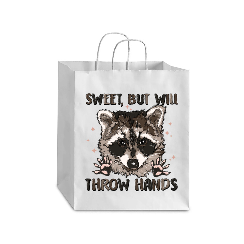 Sweet But Will Throw Hands Debie Paper Bag - 10 X 5 X 13 | Artistshot