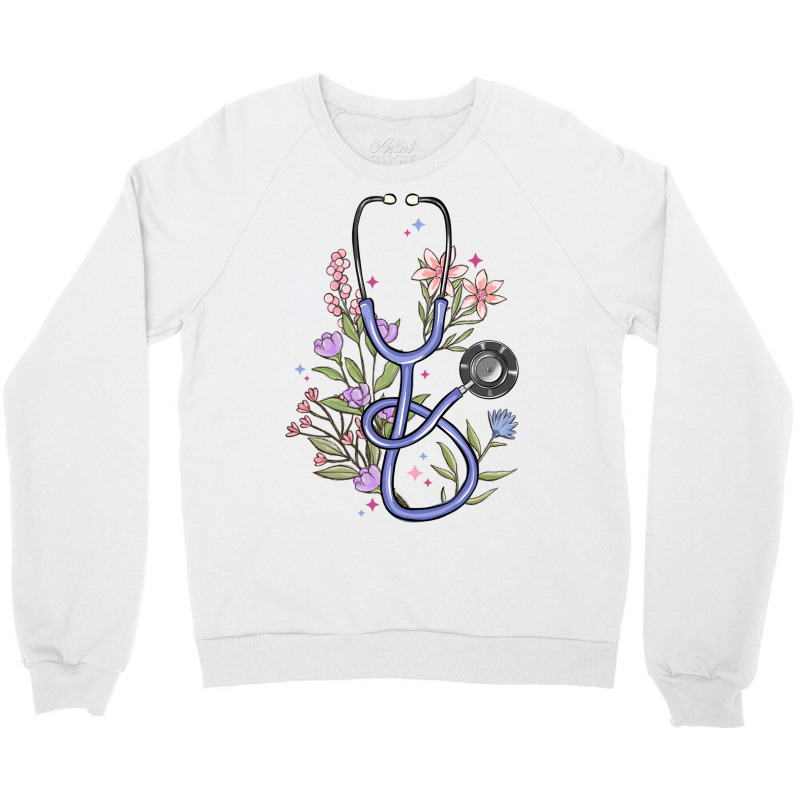 Floral Stethoscope Crewneck Sweatshirt | Artistshot