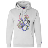 Floral Stethoscope Champion Hoodie | Artistshot