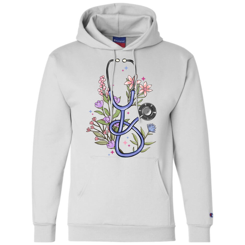 Floral Stethoscope Champion Hoodie | Artistshot