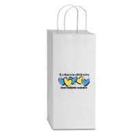 It's Okay To Be Little Extra Down Syndrome Awarene Double Wine Paper Bag - 6 1/2 X 3 1/2 X 12 3/8 | Artistshot