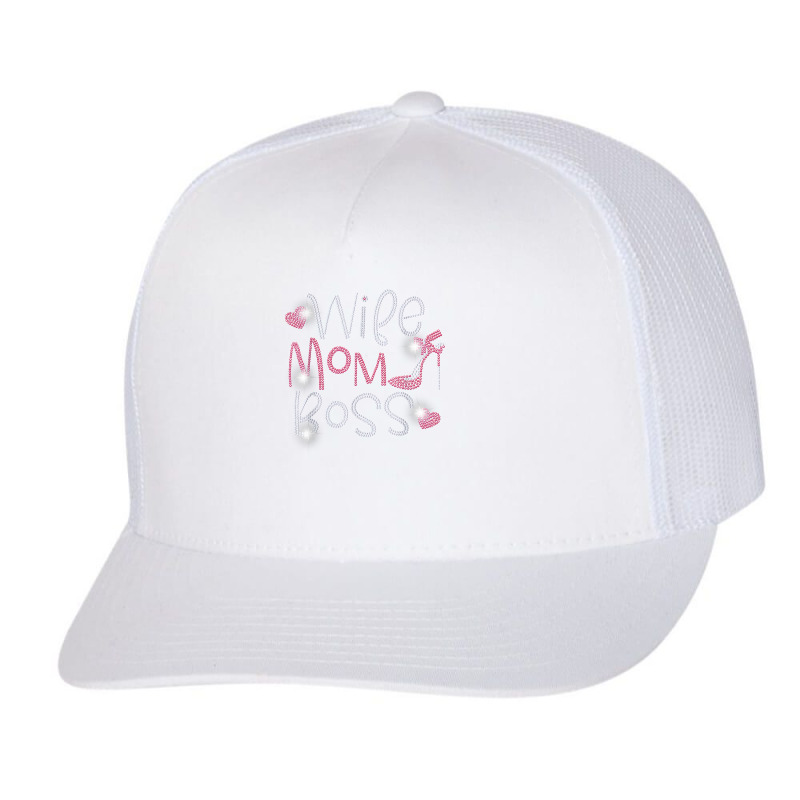 Wife Mom Boss Bling Rhinestone Funny Birthday Party Gift T Shirt Trucker Cap by RolaLuken | Artistshot