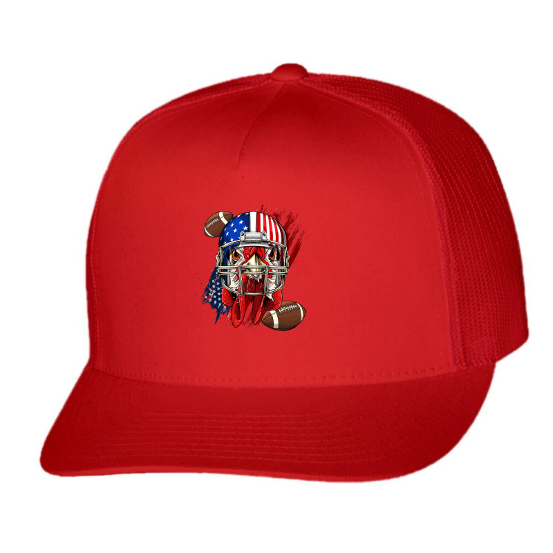 American Football Player Chicken Patriotic Chicken Farmer Trucker Cap by pester | Artistshot