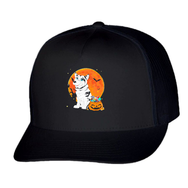 Alaskan Malamute Dog Candy Pumpkin T  Shirt Alaskan Malamute Dog Candy Trucker Cap | Artistshot