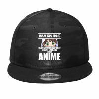 Warning May Spontaneously Start Talking About Anime T Shirt Camo Snapback | Artistshot