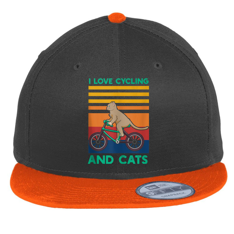 I Love Cycling And Cats Riding Bicycle Cyclist Kitty Lover Tank Top Flat Bill Snapback Cap | Artistshot