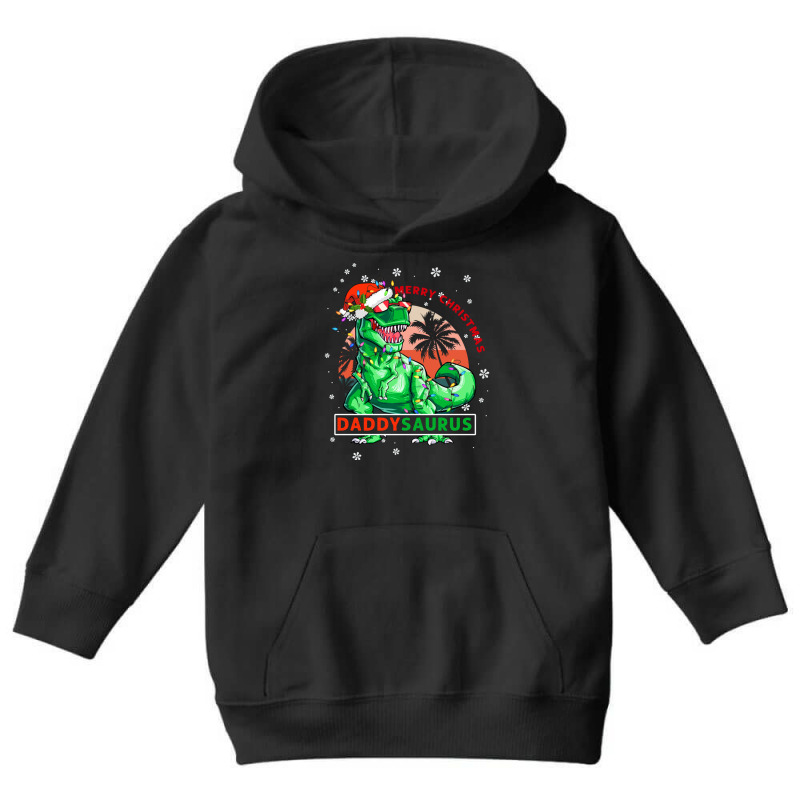 Daddysaurus T Rex Dinosaur Family Matching Christmas Youth Hoodie | Artistshot