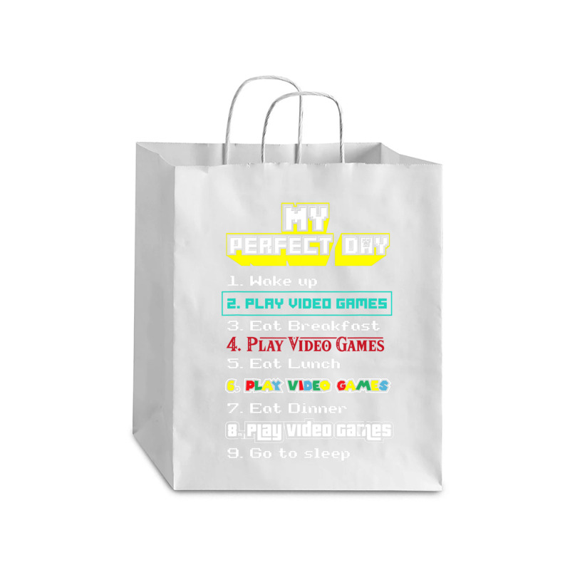 My Perfect Day Play Video Games Gamer Debie Paper Bag - 10 X 5 X 13 | Artistshot