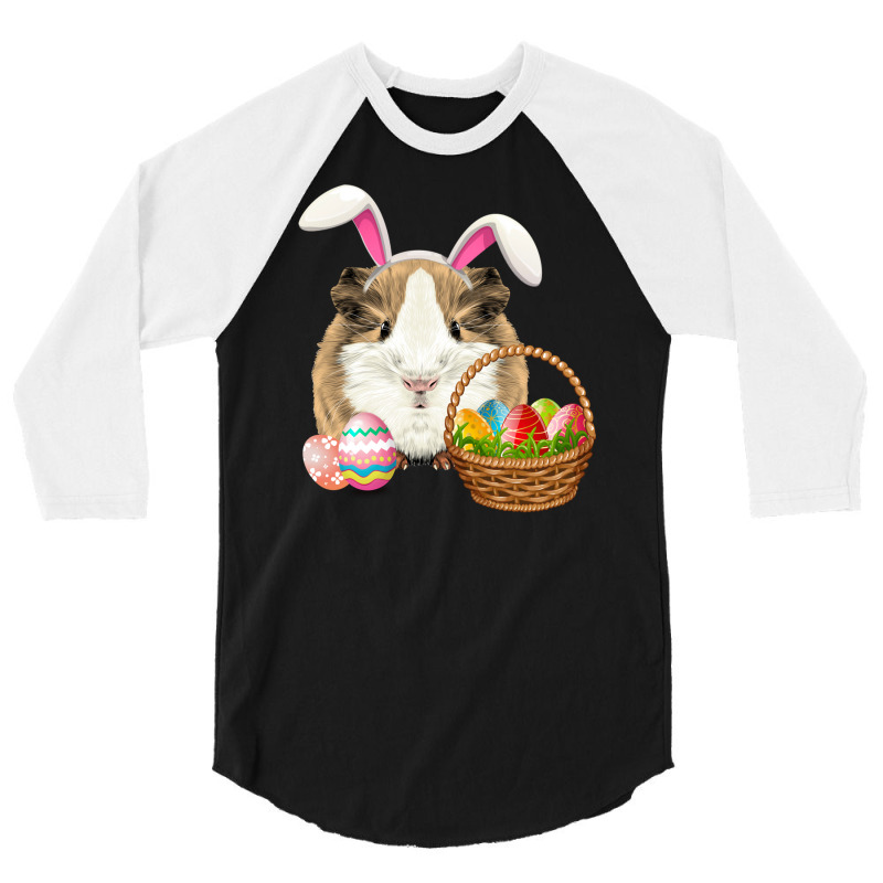 Easter Shirt Guinea Pig Funny Bunny Ears Eggs 3/4 Sleeve Shirt | Artistshot