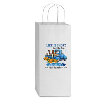 Cow Cattle Life Is Short With Cow Take The Trip 30 Heifer Double Wine Paper Bag - 6 1/2 X 3 1/2 X 12 3/8 | Artistshot