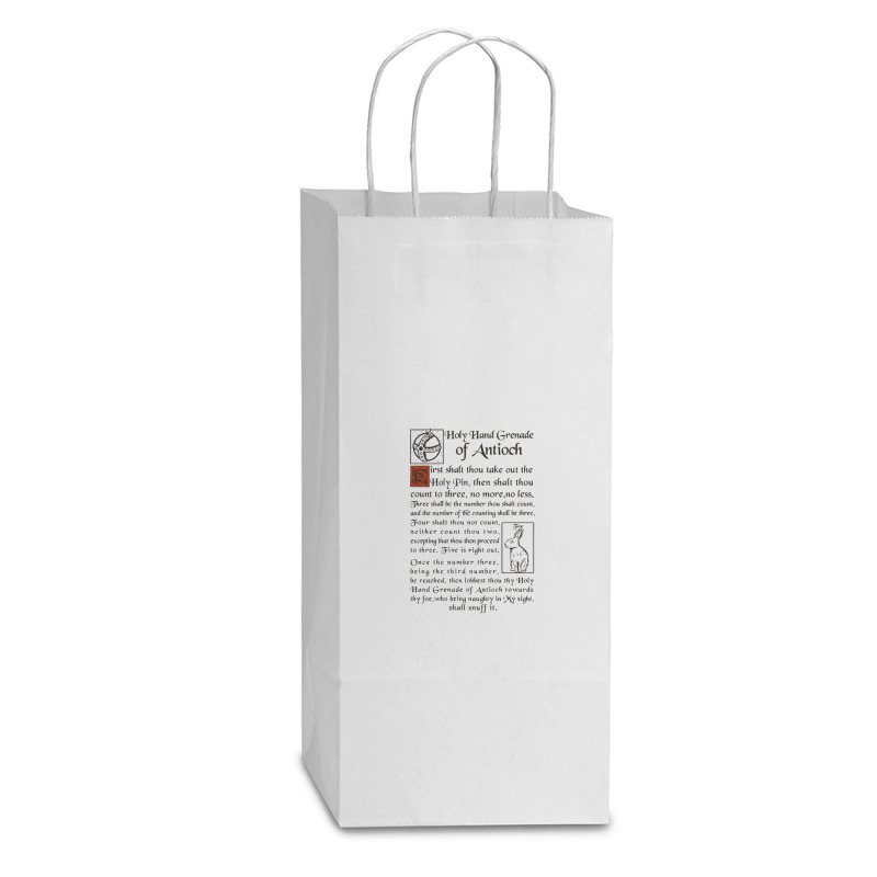 Holy Hand Grenade Script Holy Grail Double Wine Paper Bag - 6 1/2 X 3 1/2 X 12 3/8 | Artistshot