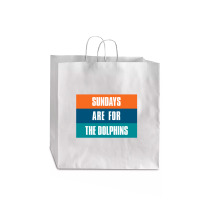 Sundays Are For The Dolphins Miami Footbal Jumbo Paper Bag - 18 X 7 X 18 3/4 | Artistshot