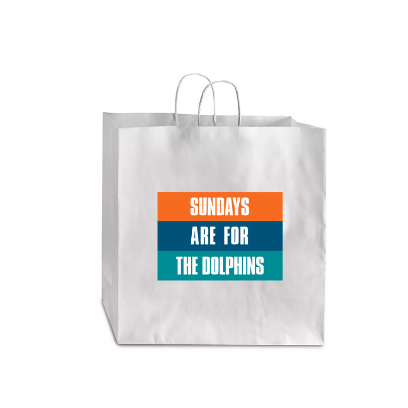 Sundays Are For The Dolphins Miami Footbal Jumbo Paper Bag - 18 X 7 X 18 3/4 | Artistshot