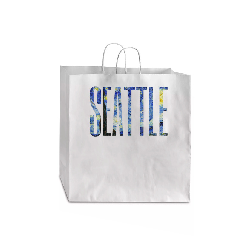 Seattle Van Gogh Starry Night Art Vincent Van Gogh Painting Jumbo Paper Bag - 18 X 7 X 18 3/4 | Artistshot