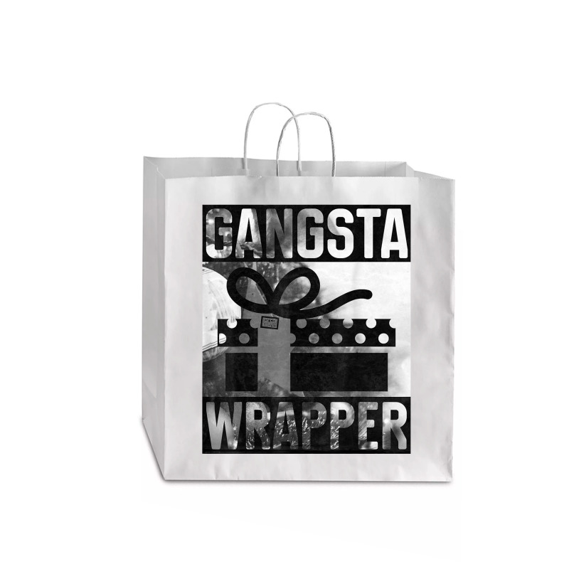 Gangsta Wrapper Gangster Rap Gift Vintage Christmas T Shirt Jumbo Paper Bag - 18 X 7 X 18 3/4 | Artistshot