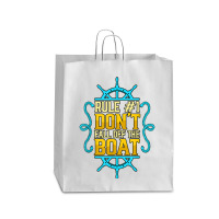 Rule 1 Don't Fall Off The Boat Pontoon Captain Boating T Shirt Queen Paper Bag - 16 X 6 X 19 1/4 | Artistshot