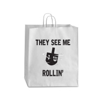 Hanukkah 2020 Dreidel Game Gift They See Me Rollin_ Jewish T-shirt Queen Paper Bag - 16 X 6 X 19 1/4 | Artistshot