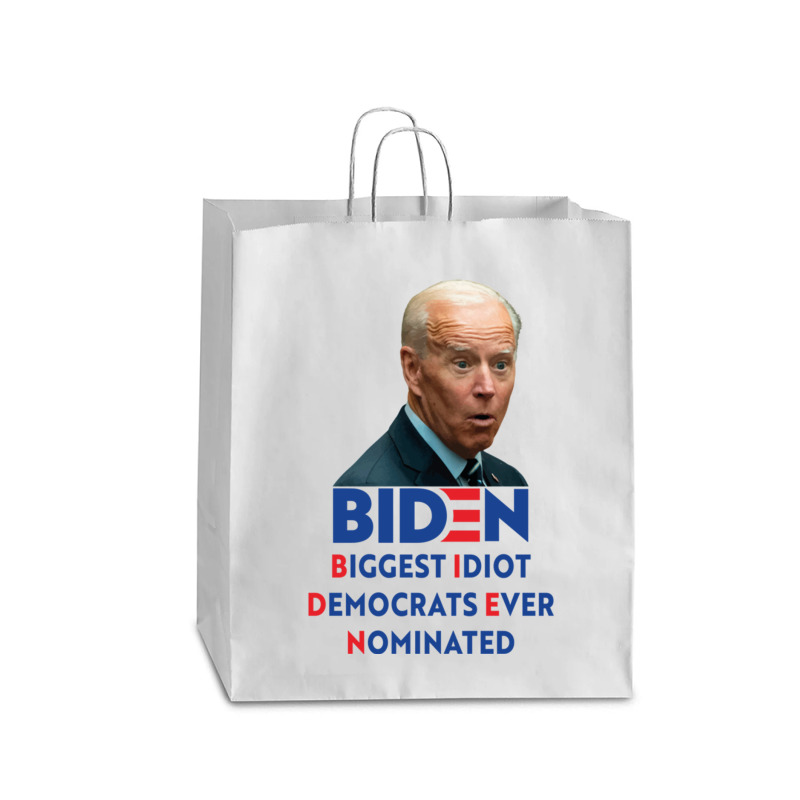 Biden Biggest Idiot Democrats Ever Nominated Queen Paper Bag - 16 x 6 x 19 1/4 by cm-arts | Artistshot