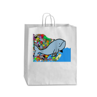 Blue Whale, Marine Sea Animal, Ocean Life, Surf, Art Work Raglan Baseb Queen Paper Bag - 16 X 6 X 19 1/4 | Artistshot