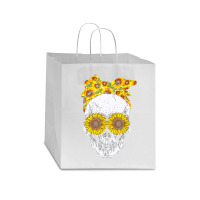 Skull Sunflower, Skull Sunflower Vintage, Skull Sunflower Art, Skull S Star Paper Bag - 13 X 7 X 13 | Artistshot