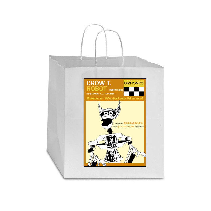 Crow T. Robot Owners Manual Star Paper Bag - 13 X 7 X 13 | Artistshot