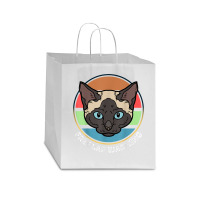 Funny Siamese Quote, Siamese Free Lap Warming Vintage, Cool T Shirt Star Paper Bag - 13 X 7 X 13 | Artistshot