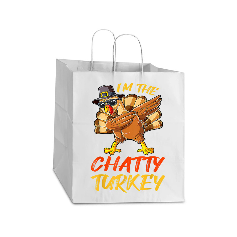 Chatty Turkey Matching Family Group Thanksgiving Party Take Out Paper Bag - 14 X 10 X 15 1/2 | Artistshot