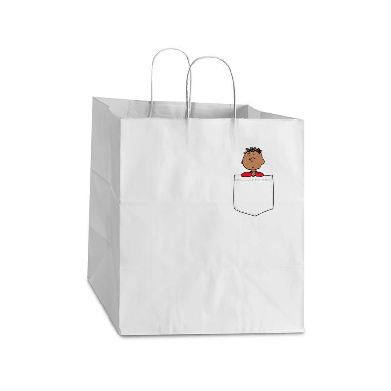 Peanuts Franklin Faux Pocket Take Out Paper Bag - 14 X 10 X 15 1/2 | Artistshot