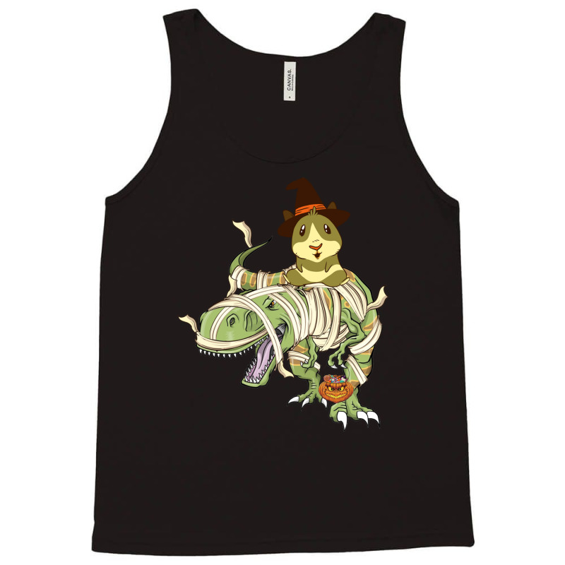 Funny Guinea Pig Riding Mummy T Rex Dinosaur Halloween Tank Top | Artistshot